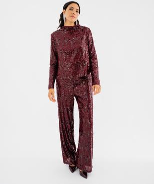 Pantalon Wide leg pailleté femme vue3 - GEMO(FEMME PAP) - GEMO