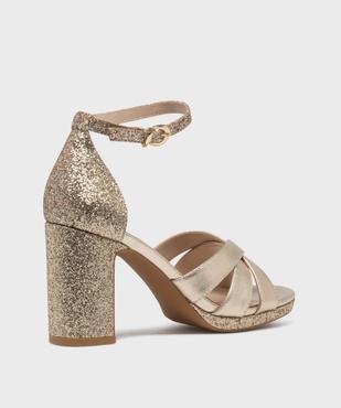 Sandales à talon haut métallisées et pailletées femme vue4 - VALENTINA BALDA - GEMO