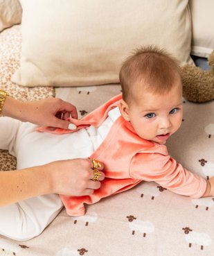 Pyjama en velours effet 2 en 1 avec motif hérisson bébé fille vue7 - GEMO(BB COUCHE) - GEMO