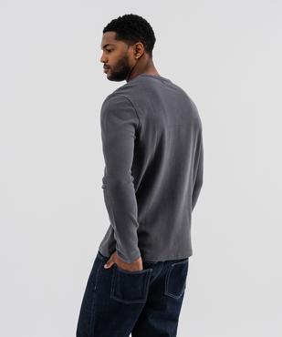 Tee-shirt manches longues avec col tunisien homme vue3 - GEMO 4G HOMME - GEMO
