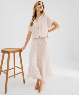 Bas de pyjama en viscose fluide imprimée femme vue4 - GEMO 4G FEMME - GEMO