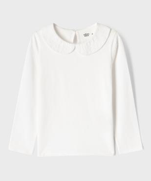 Tee-shirt manches longues avec col Claudine fille vue1 - GEMO 4G FILLE - GEMO