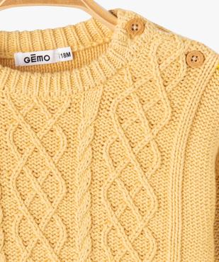 Pull à torsades bébé garçon vue3 - GEMO(BEBE DEBT) - GEMO