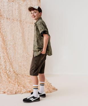 Chemise à manches courtes à motifs ton sur ton garçon vue9 - GEMO (JUNIOR) - GEMO