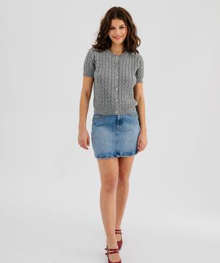 Gilet manches courtes torsadé à boutons fantaisie femme vue4 - GEMO(FEMME PAP) - GEMO