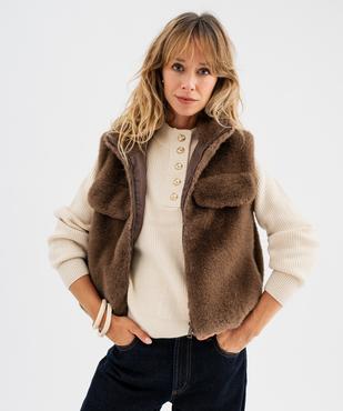 Gilet sans manches en fourrure imitation femme vue2 - GEMO 4G FEMME - GEMO