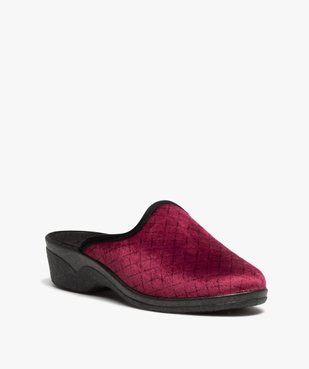 Chaussons mules confort en velours imprimé femme vue2 - G'FLEX - GEMO