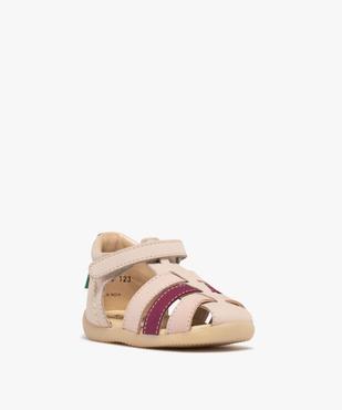 Chaussures premiers pas ouvertes en cuir bébé fille - Kickers vue2 - KICKERS - GEMO