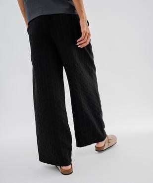 Pantalon large et fluide en toile texturée femme vue2 - GEMO 4G FEMME - GEMO