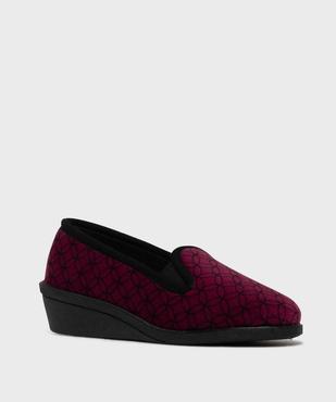 Chaussons confort en velours à motifs géométriques femme vue2 - G'FLEX - GEMO