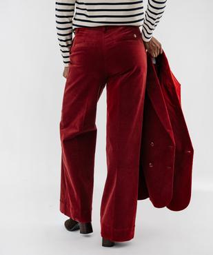 Pantalon en velours fines côtes coupe wide leg femme - LuluCastagnette vue4 - LULUCASTAGNETTE - GEMO