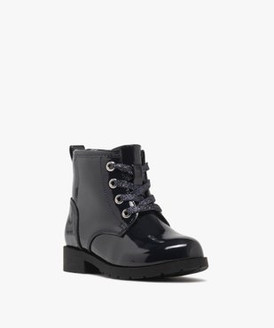 Boots fille vernies à lacets pailletées et avec zip vue3 - LOVELY WINGS GEMO FOR GOOD - GEMO