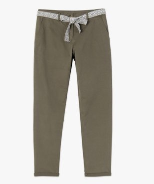 Pantalon femme en toile avec ceinture tissée vue4 - GEMO(FEMME PAP) - GEMO