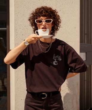 Tee-shirt manches courtes loose imprimé devant et dos femme vue2 - GEMO(FEMME PAP) - GEMO