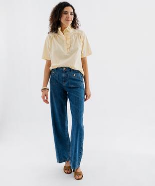 Blouse à manches courtes avec volants sur le col femme vue4 - GEMO(FEMME PAP) - GEMO