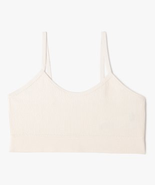 Brassière en maille côtelée à fines bretelles fille vue1 - GEMO 4G FILLE - GEMO