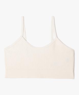 Brassière en maille côtelée à fines bretelles fille vue1 - GEMO 4G FILLE - GEMO