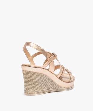 Sandales femme à talon compensé et strass vue4 - GEMO(URBAIN) - GEMO