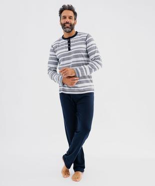 Pyjama en jersey de coton à col tunisien homme vue1 - GEMO 4G HOMME - GEMO