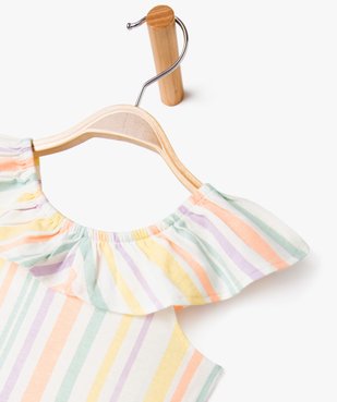 Robe à col volanté en jersey de coton bébé fille vue3 - GEMO 4G BEBE - GEMO