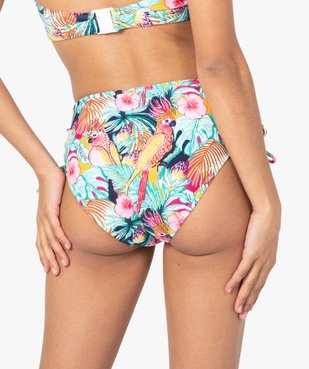 Bas de maillot de bain femme forme culotte taille haute vue2 - GEMO 4G FEMME - GEMO