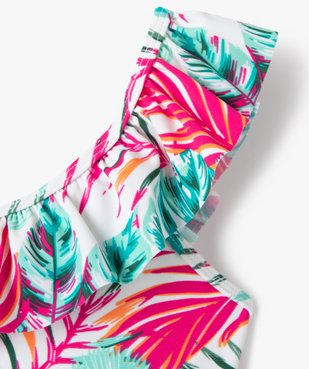 Maillot de bain fille 1 pièce asymétrique à feuillage vue2 - GEMO (ENFANT) - GEMO