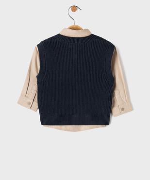 Ensemble 2 pièces chemise + pull sans manches bébé garçon - LuluCastagnette vue4 - LULUCASTAGNETTE - GEMO