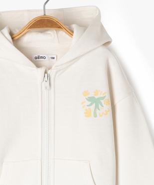 Sweat à capuche fermeture zippée aimantée bébé fille vue3 - GEMO 4G BEBE - GEMO