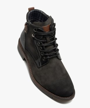 Boots bi-matières avec zip fantaisie homme vue5 - GEMO (CASUAL) - GEMO