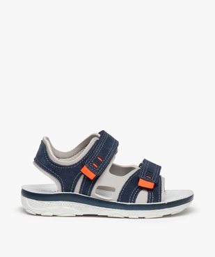Sandales sport garçon à scratch et surpiqûres contrastantes vue1 - GEMO (ENFANT) - GEMO