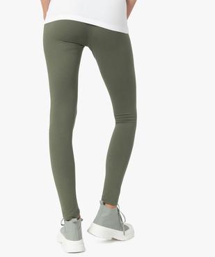 Legging uni en coton extensible femme vue3 - GEMO 4G FEMME - GEMO