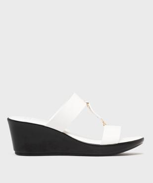 Mules à talon compensé et larges brides fantaisie femme vue1 - VALENTINA BALDA - GEMO