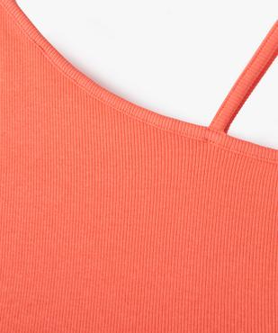 Débardeur asymétrique en coton côtelé fille vue2 - GEMO (ENFANT) - GEMO