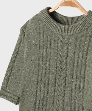 Pull torsadé en maille mouchetée bébé garçon vue2 - GEMO(BEBE DEBT) - GEMO