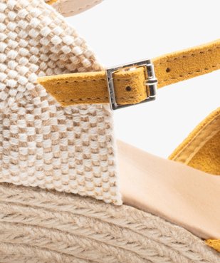 Sandales femme compensées dessus cuir uni vue6 - GEMO(URBAIN) - GEMO