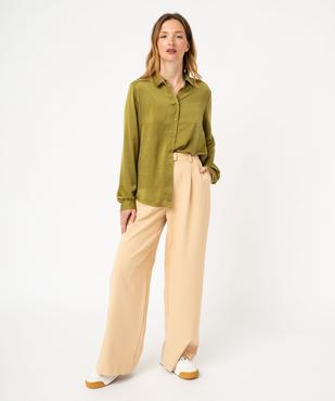 Chemise à manches longues en matière satinée femme vue5 - GEMO 4G FEMME - GEMO