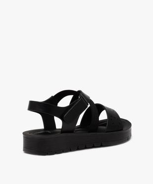 Sandales femme confort unies à semelle crantée avec brides fantaisie vue4 - GEMO (CONFORT) - GEMO