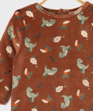 Pyjama dors-bien en velours avec motif dinosaures bébé vue3 - GEMO 4G BEBE - GEMO