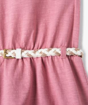 Robe fille avec haut en broderie anglaise et ceinture tressée vue2 - GEMO (ENFANT) - GEMO
