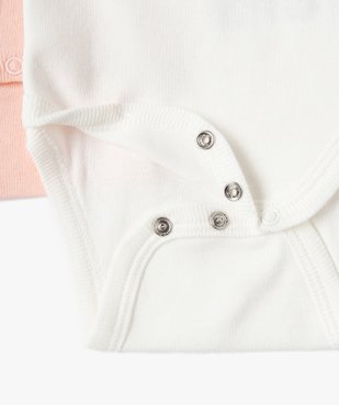 Body bébé à manches longues col américain 100% coton biologique (lot de 5) vue2 - GEMO 4G BEBE - GEMO