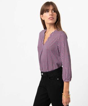 Tee-shirt femme à manches 3/4 avec décolleté en V vue1 - GEMO 4G FEMME - GEMO