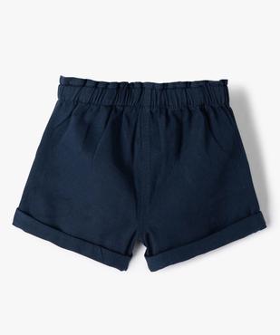 Short uni avec ceinture élastiquée bébé fille vue3 - GEMO 4G BEBE - GEMO