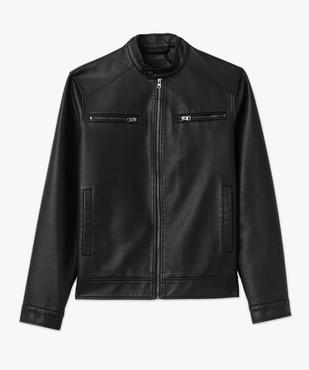 Blouson biker en cuir imitation homme vue4 - GEMO (HOMME) - GEMO