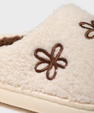 Chaussons mules en maille bouclette avec motifs fleuris femme vue6 - GEMO(HOMWR FEM) - GEMO