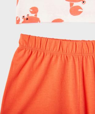 Pyjashort en coton motif crabes bébé vue7 - GEMO 4G BEBE - GEMO