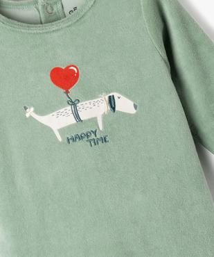 Pyjama en velours motif chien bébé vue4 - GEMO 4G BEBE - GEMO