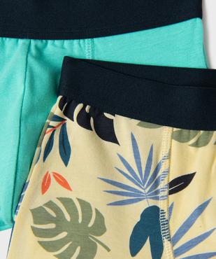 Boxers en coton stretch uni et imprimé garçon (lot de 2) vue2 - GEMO 4G GARCON - GEMO