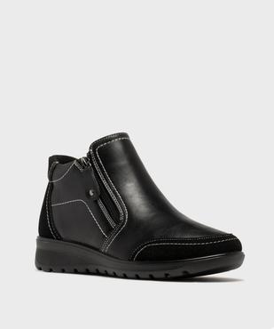Boots femme confort à double zip avec surpiqûres contrastantes vue8 - G'FLEX GEMO FOR GOOD - GEMO