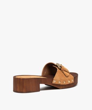 Mules femme à talon large et bride en cuir - Taneo vue4 - TANEO - GEMO