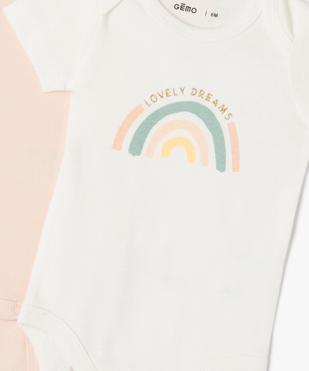 Body manches courtes à col US en coton bébé (lot de 3) vue3 - GEMO 4G BEBE - GEMO